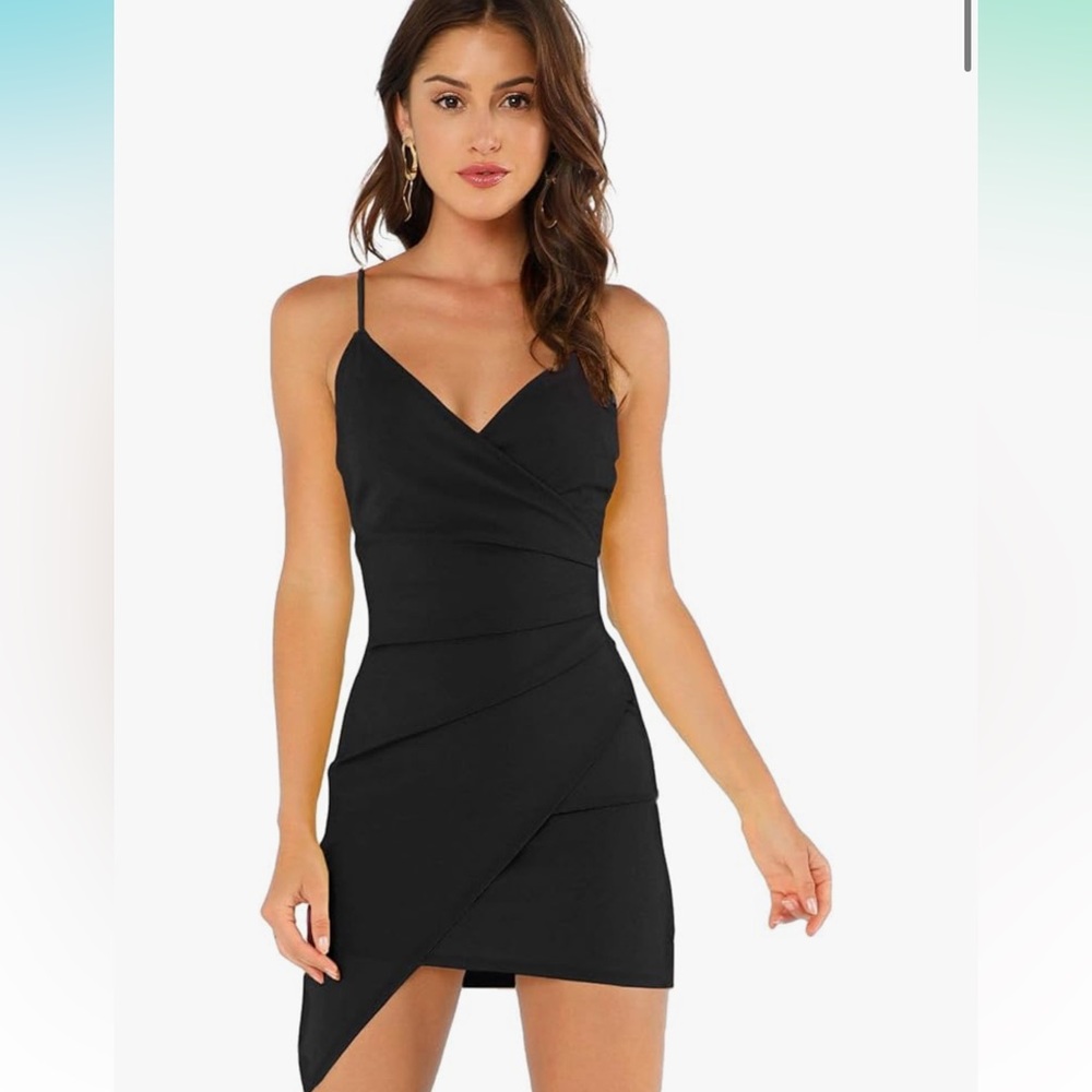Black Asymmetrical Ruched Bodycon Dress